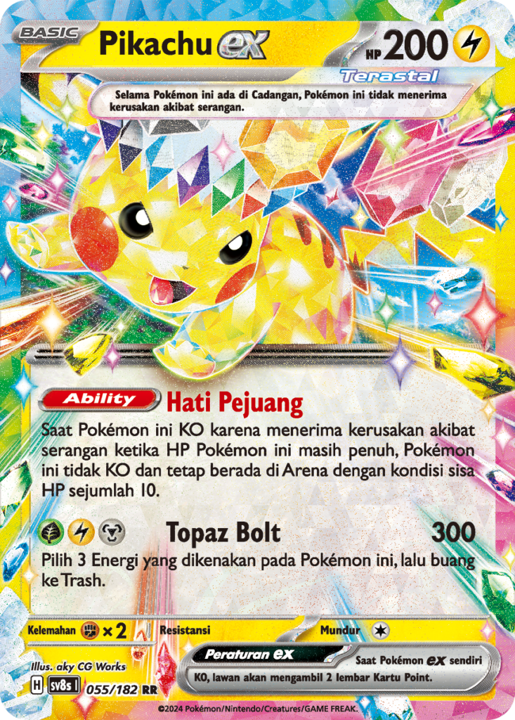Kartu Pikachu ex Terastal Ras